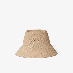 Janessa Leone Felix Bucket Natural Tan Woven Women's Hat Packabale Small